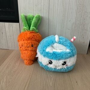 2 Squishable Plush Carrot and Milk Carton